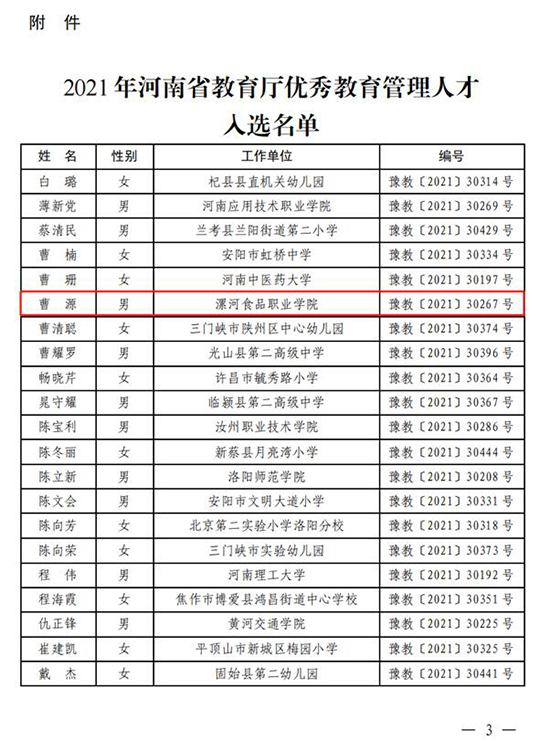 經(jīng)濟(jì)管理系曹源主任入選2021年河南省教育廳優(yōu)秀教育管理人才(圖2)